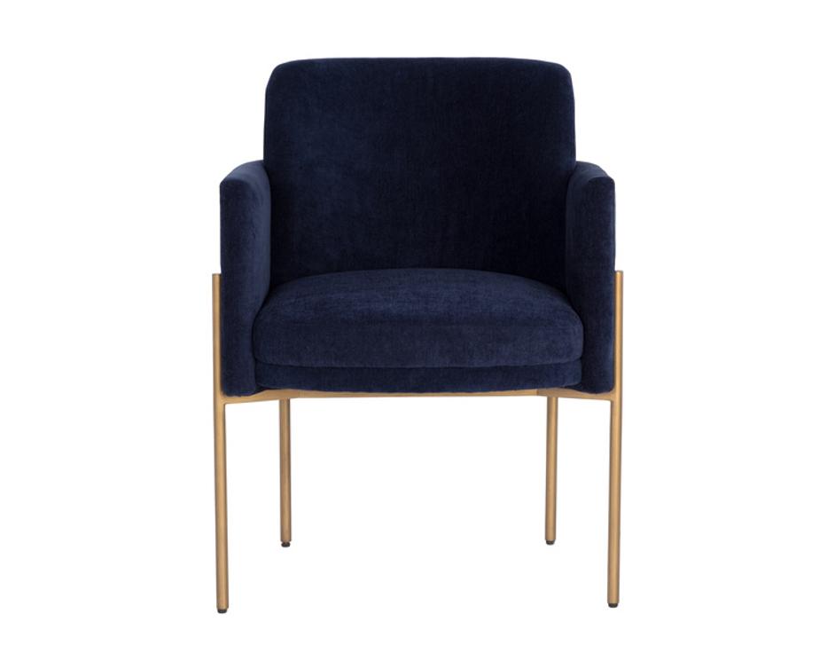 RICHIE DINING ARMCHAIR - ANTIQUE BRASS - DANNY NAVY by Sunpan