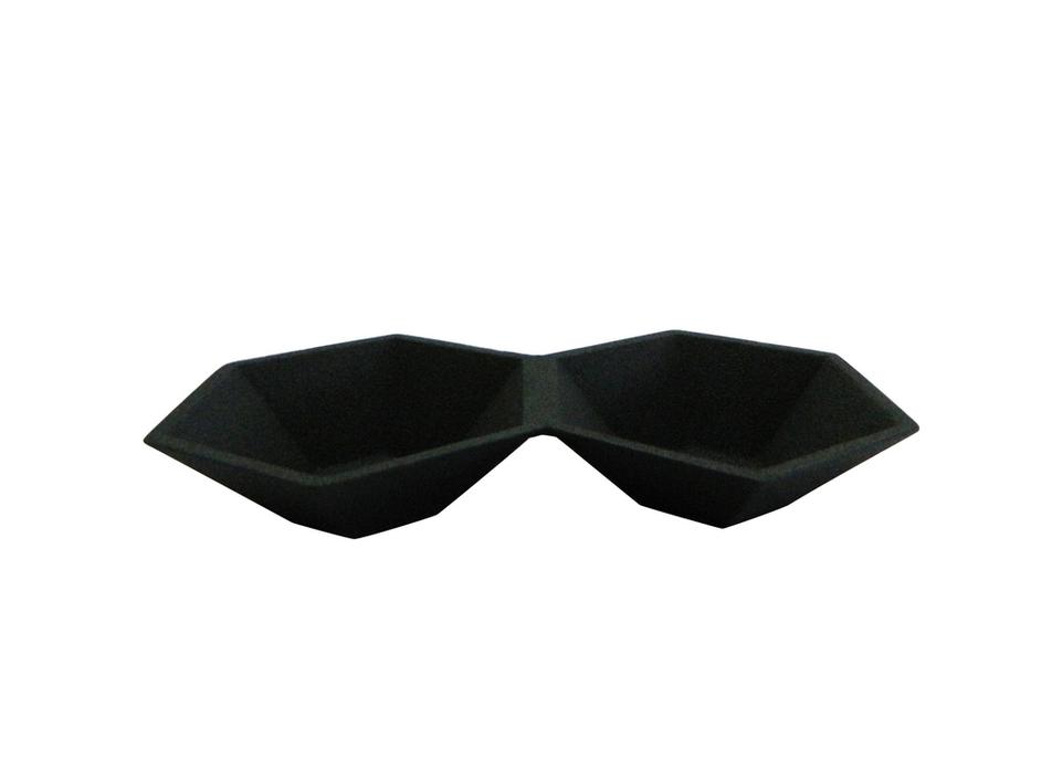 Aluminum 2 Compartment Tray Black Finish by BIDK Home