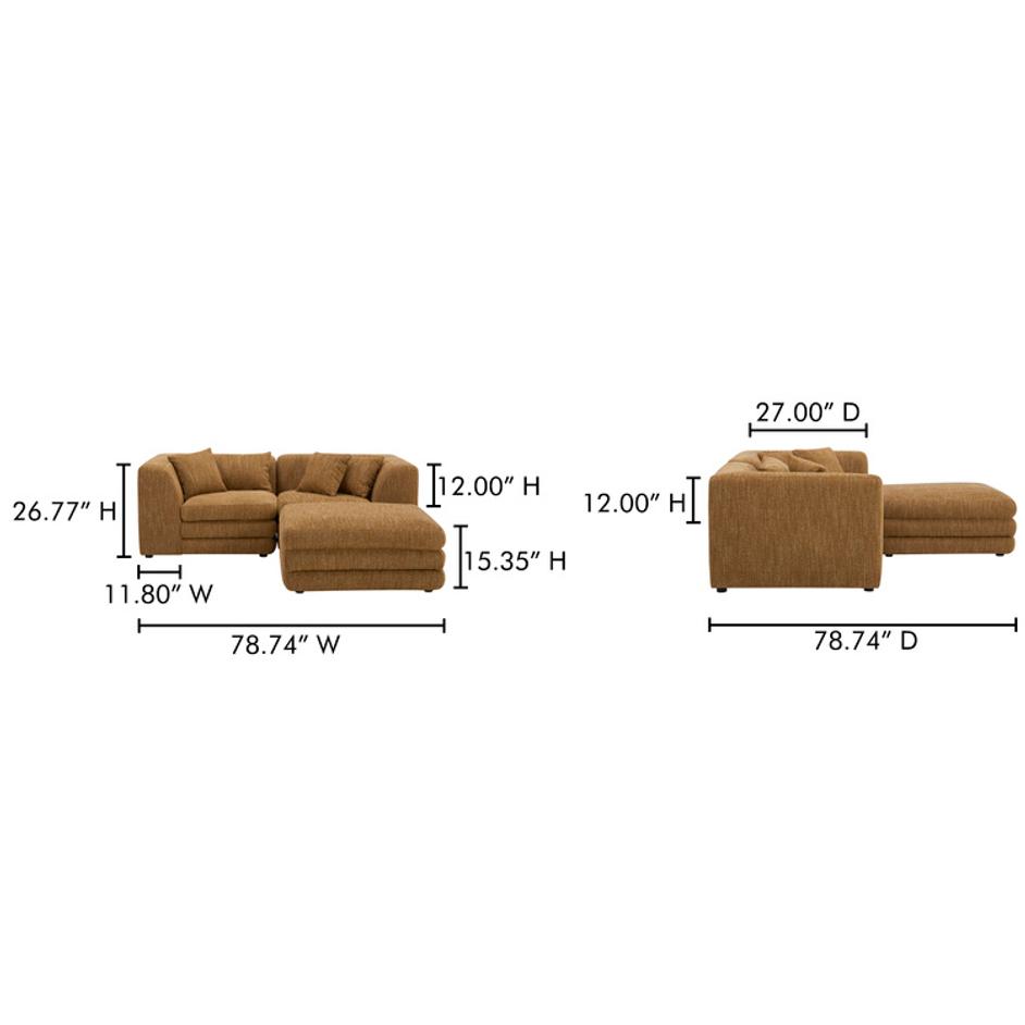 Lowtide Nook Modular Sectional Amber Glow by Moes Home