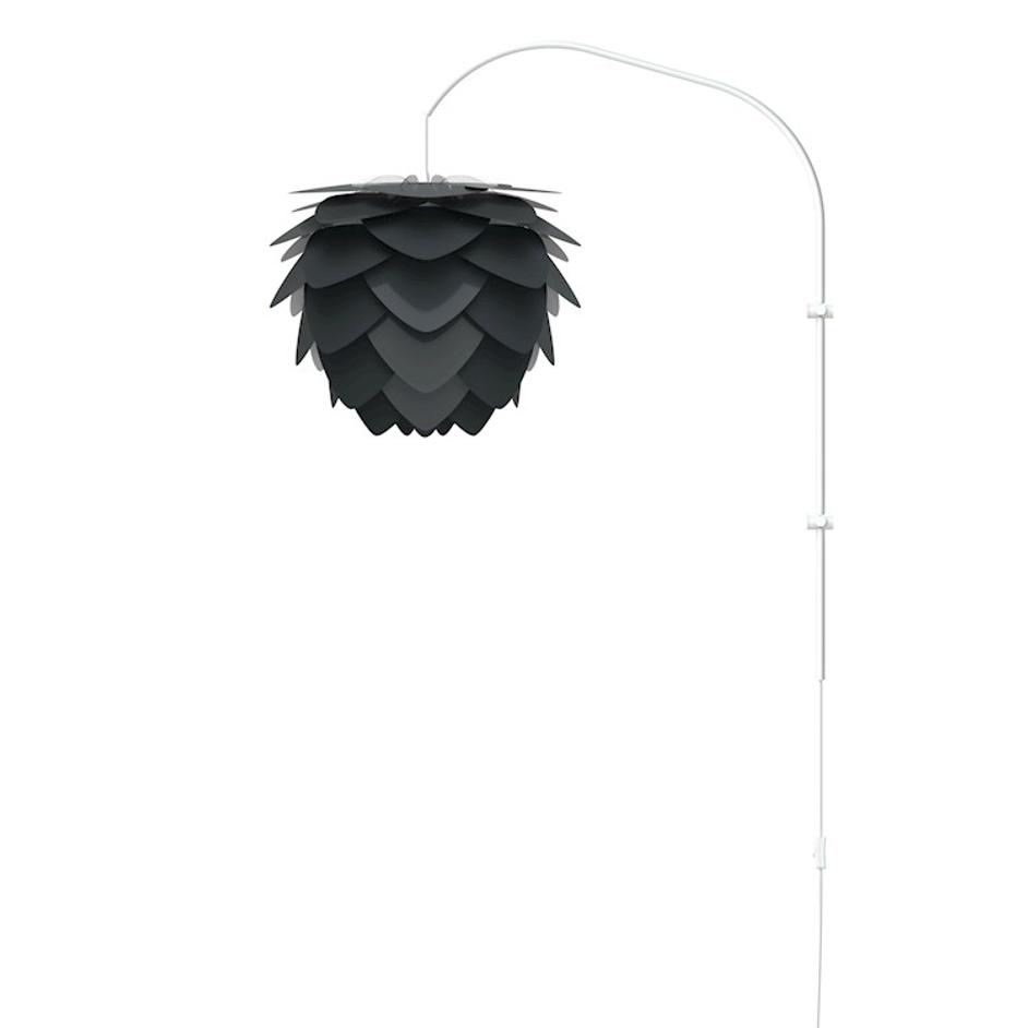 Aluvia Medium 1-Light Wall Lamp in Anthracite with White Wall Hanger by UMAGE