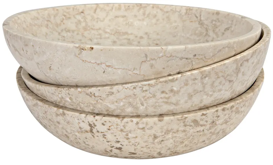 White Marble Trio Bowls Set by Noir Furniture