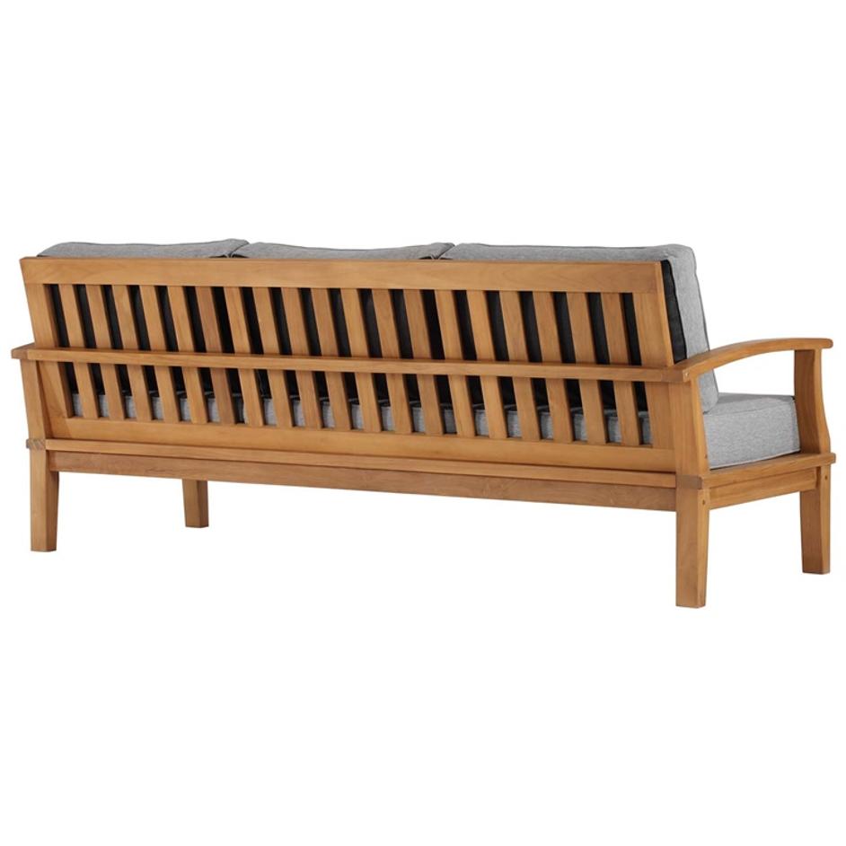 Quay Outdoor Patio Teak Sofa In Natural Gray by Modway Furniture
