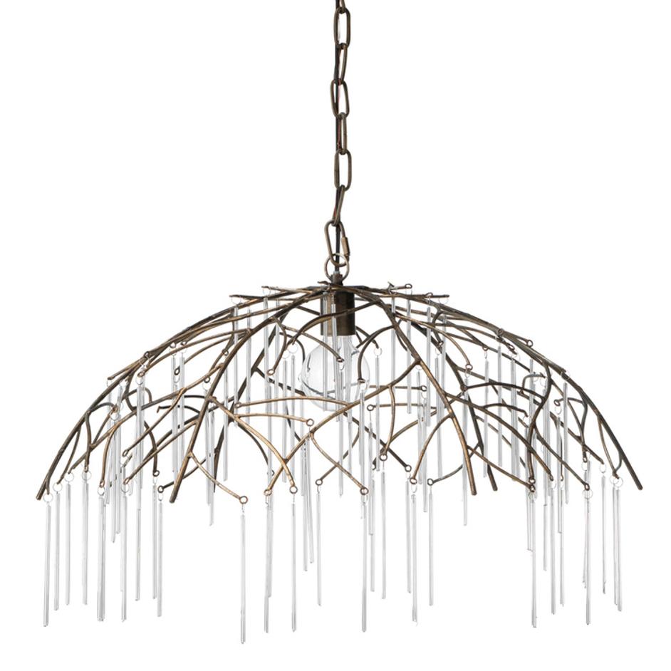 Vine Glass and Iron 1-Light Pendant by Jamie Young