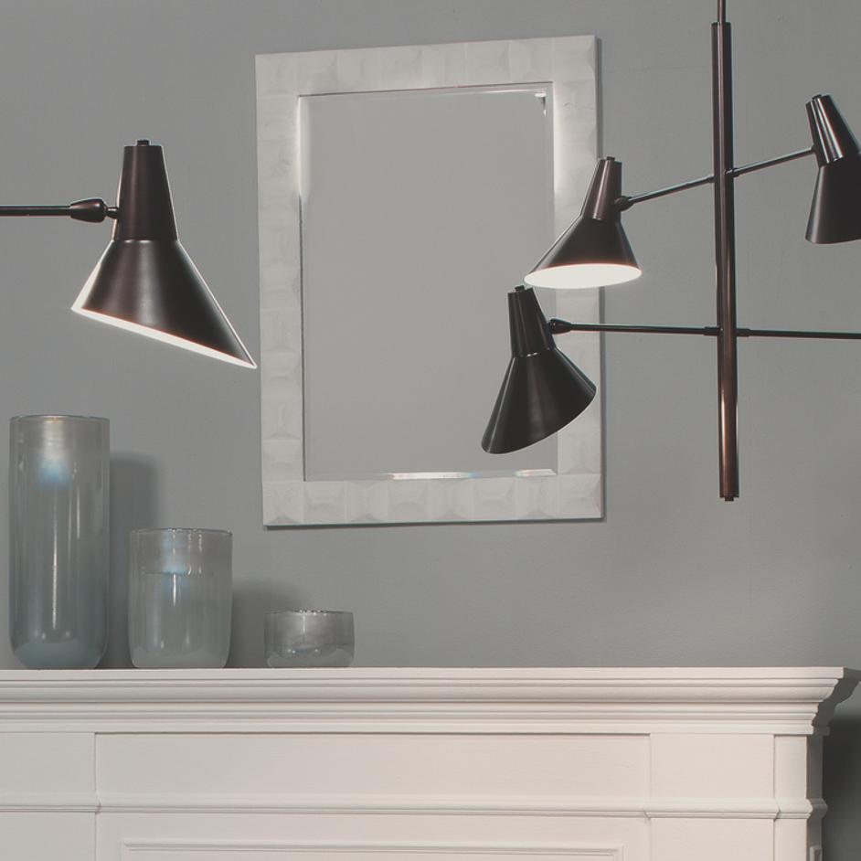 Astor Plaster Wall Rectangle Mirror, White by Jamie Young