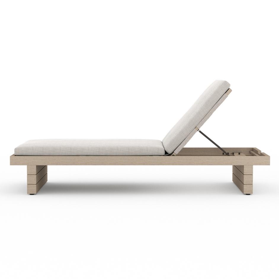 Leroy Outdoor Chaise in Brown/Stone Grey by FOUR HANDS
