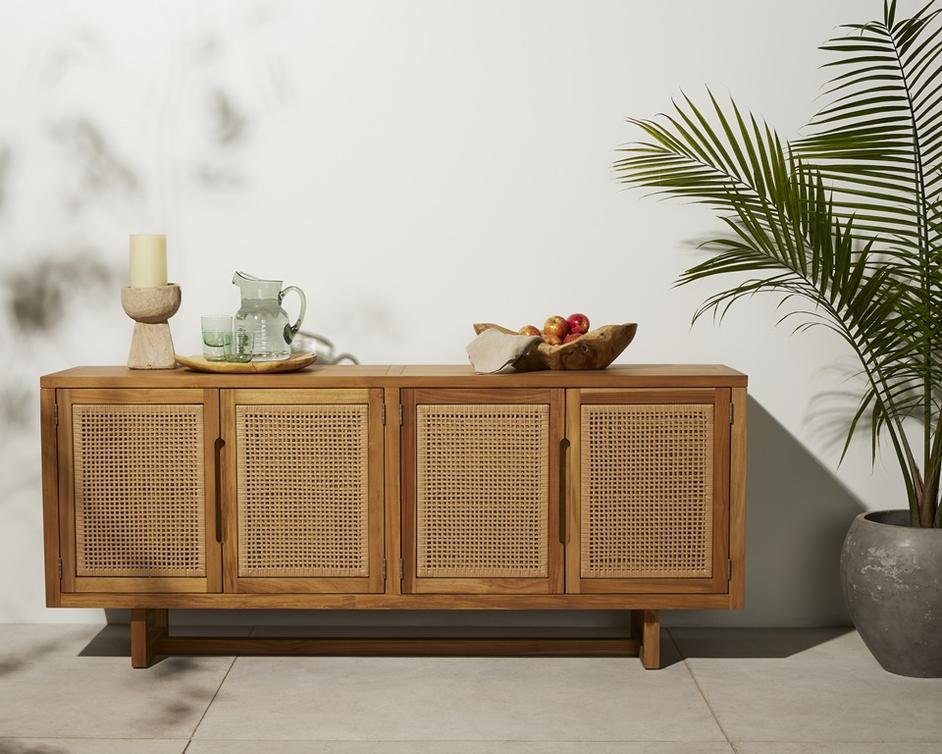 Merit Outdoor Sideboard In Natural Teak by FOUR HANDS