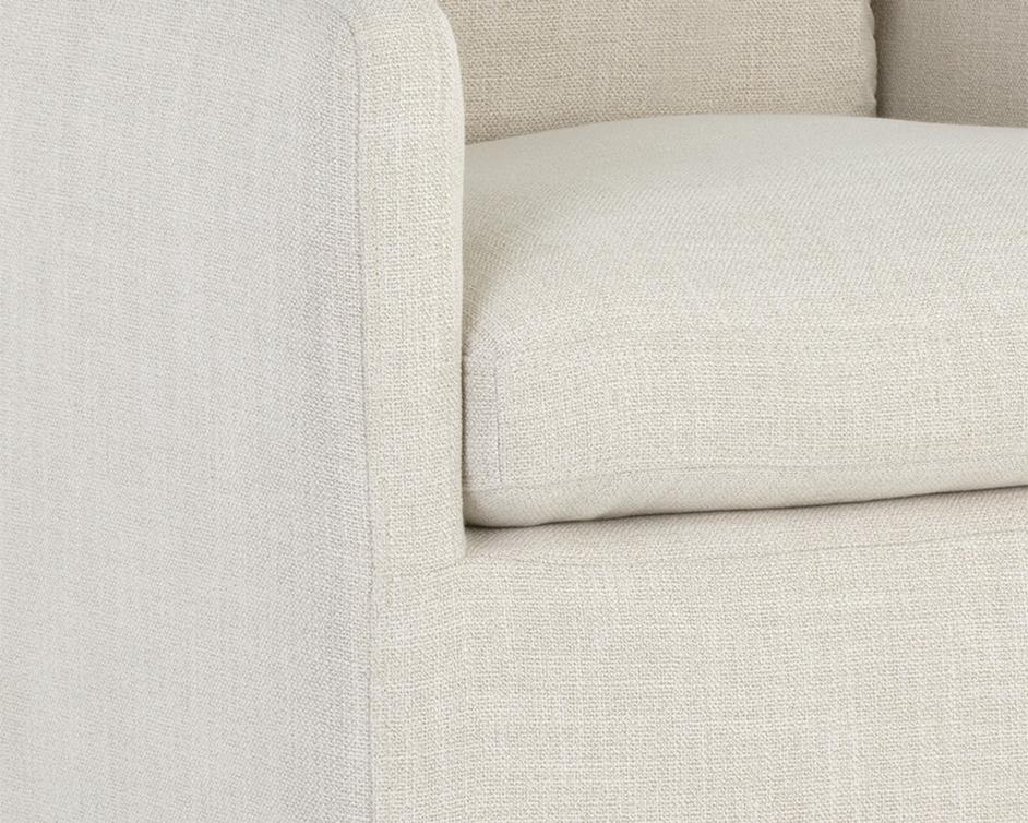 Glenrose Wheeled Dining Armchair - Effie Linen by Sunpan