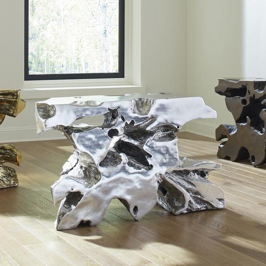 Venice Freeform Console, Silver Leaf by PHILLIPS COLLECTION
