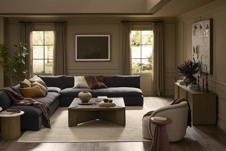 Grant 3-Piece Sectional In Crypton Henry Charcoal And Espresso by Four Hands