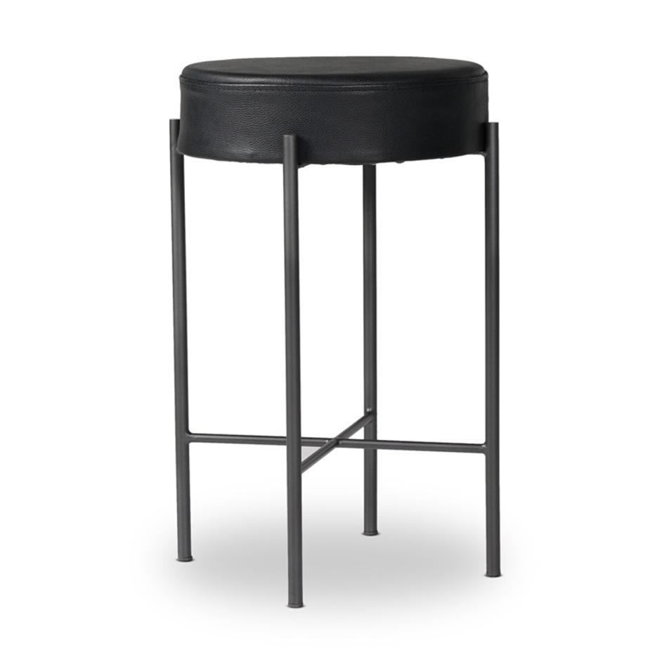 Nocona Bar + Counter Stool - Black Leather by Four Hands