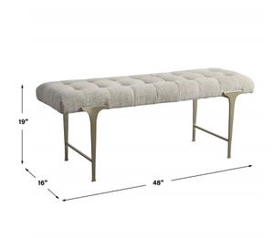 Imperial Upholstered Gray Bench by Uttermost