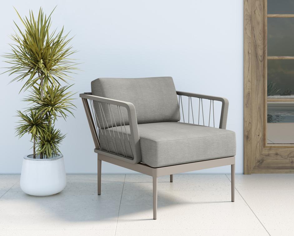 CATANIA ARMCHAIR - GREY - PALAZZO TAUPE by Sunpan