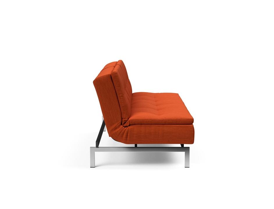 DUBLEXO SLEEPER SOFA in ELEGANCE PAPRIKA FABRIC WITH Stainless Steel LEGS 506 by INNOVATION USA