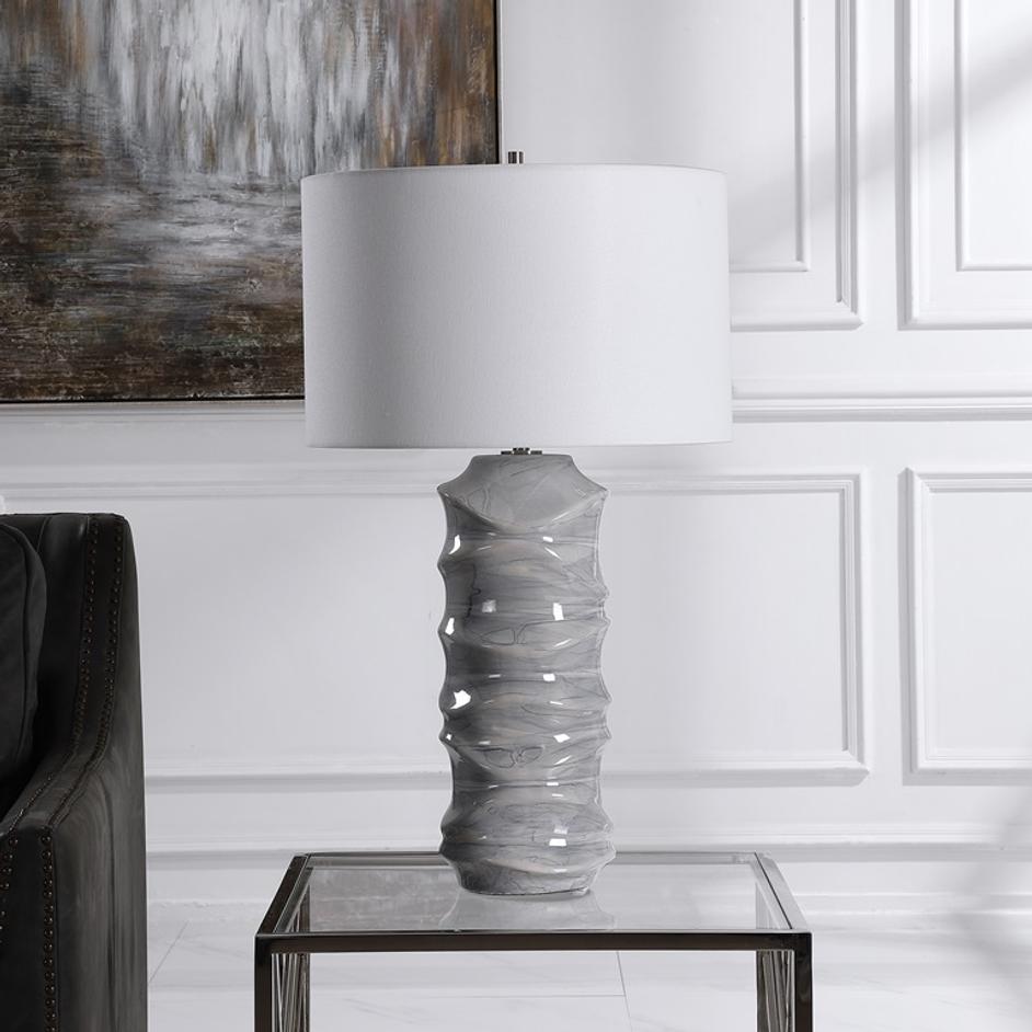 Waves Blue & White Table Lamp by Uttermost