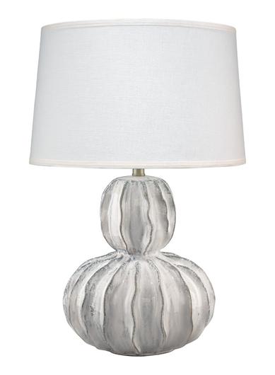 Oceane Gourd Ceramic Table Lamp with Linen Shade by Jamie Young