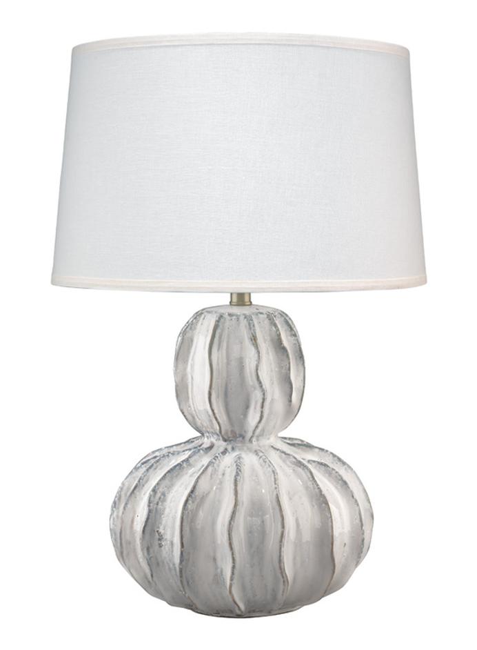 Oceane Gourd Ceramic Table Lamp with Linen Shade by Jamie Young