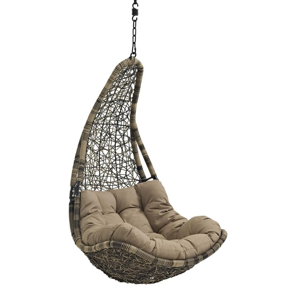 Subdue Outdoor Patio Swing Chair Without Stand In Black Mocha by Modway Furniture