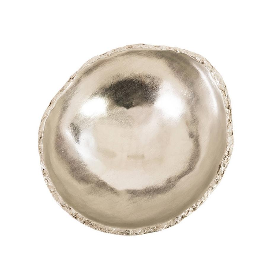 Broken Egg Bowl, White and Silver Leaf by PHILLIPS COLLECTION