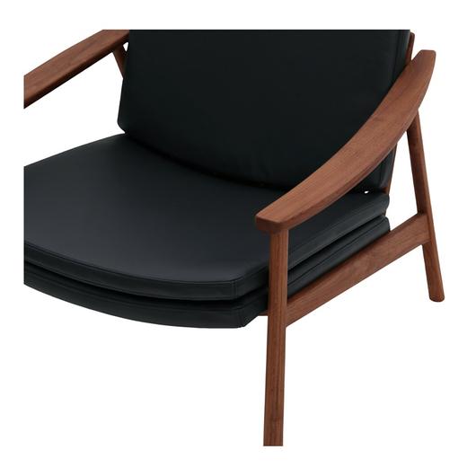 HARLOWE LEATHER LOUNGE CHAIR PEBBLED BLACK by Moes Home