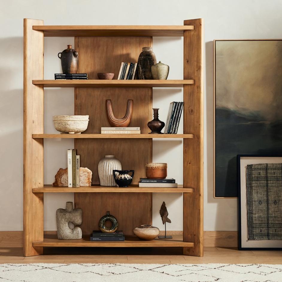 Edmund Bookcase In Smoked Pine by FOUR HANDS