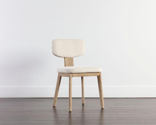 RICKETT DINING CHAIR - WEATHERED OAK - DOVE CREAM by Sunpan