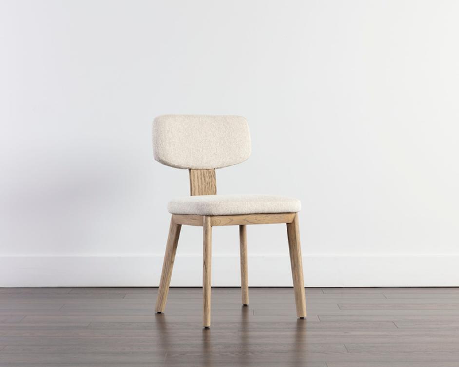 RICKETT DINING CHAIR - WEATHERED OAK - DOVE CREAM by Sunpan