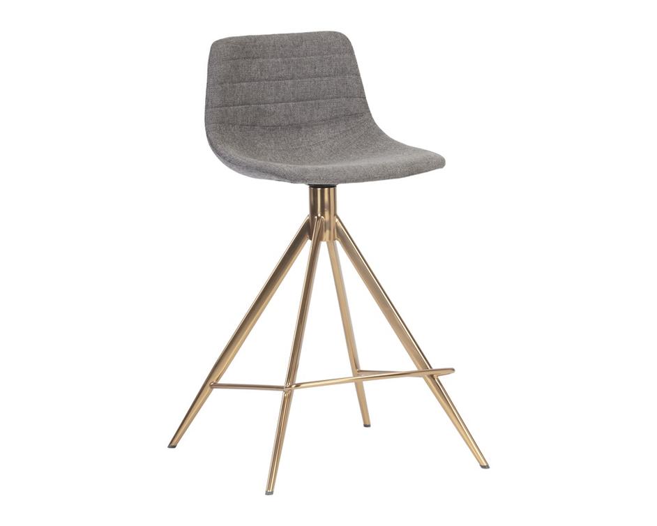 Andres Swivel Counter Stool - Belfast Koala Grey by Sunpan