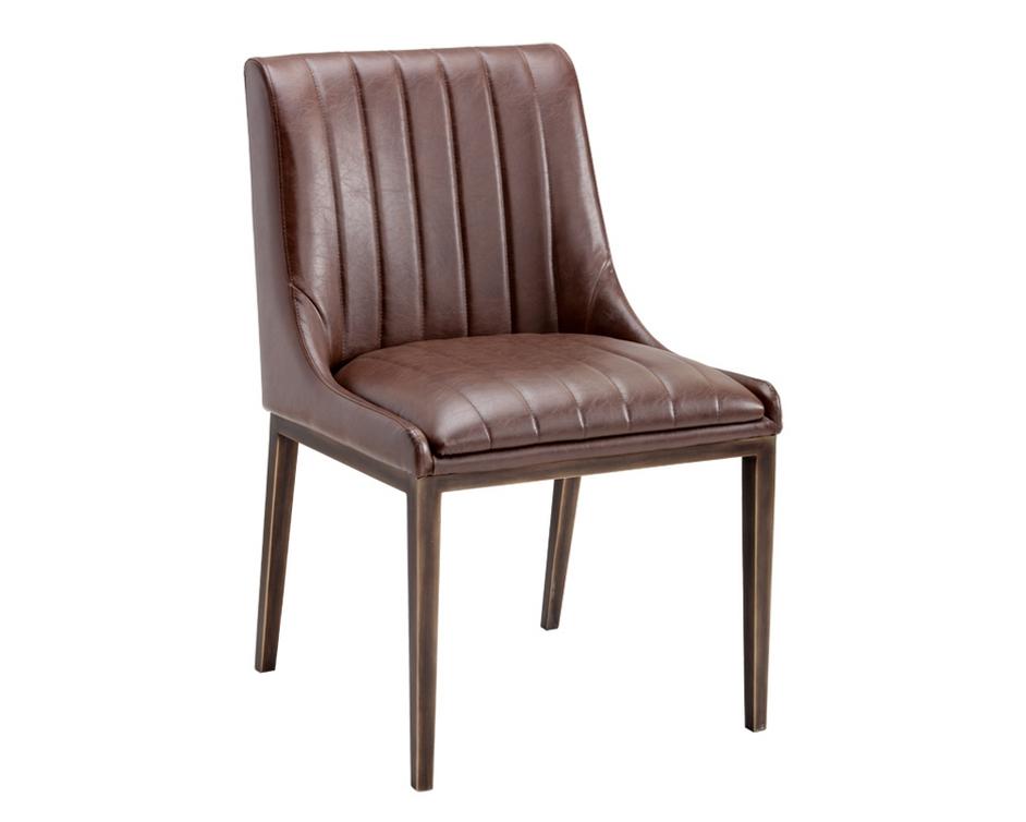 HALDEN DINING CHAIR - RUSTIC BRONZE - VINTAGE COGN by Sunpan