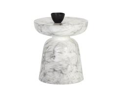 Lucida End Table - Marble Look - White by Sunpan