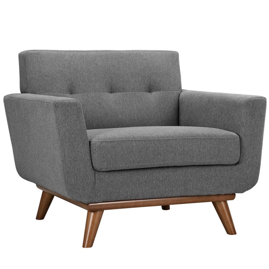 Anthem Upholstered Fabric Armchair In Expectation Gray by Modway Furniture