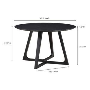 GODENZA DINING TABLE ROUND BLACK ASH by Moes Home
