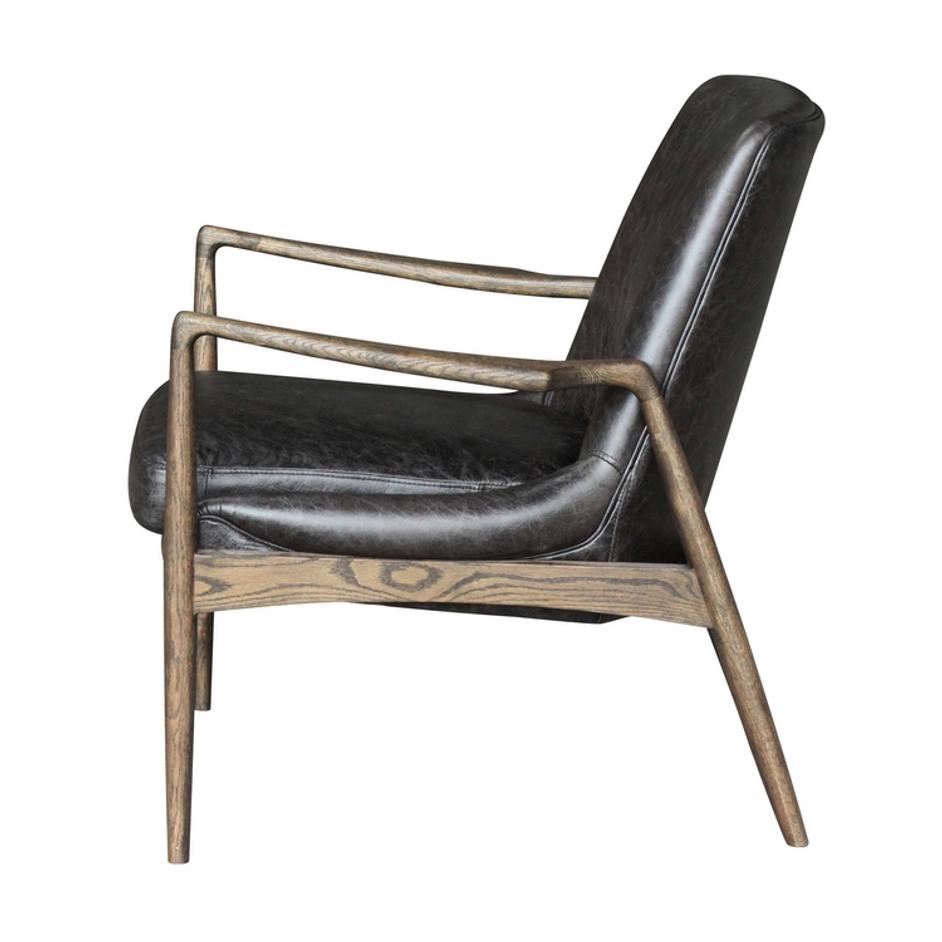 Braden Leather Chair-Durango Smoke by FOUR HANDS