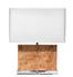 Parallel Burl Wood Table Lamp with Linen Shade by Jamie Young