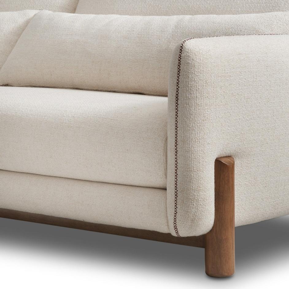 Rennick Sofa-96" In Palma Cream And Aged Parawood by Four Hands