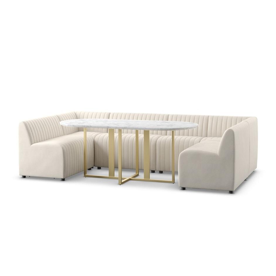 Augustine Dining Banquette, U Shape - Capri Oatmeal by Four Hands