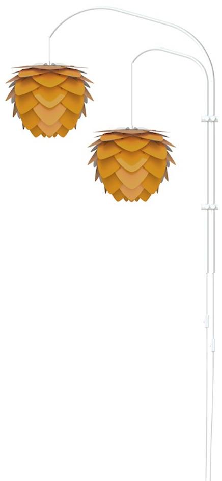 Aluvia Mini 2-Light Wall Lamp in Saffron with White Wall Hanger by UMAGE