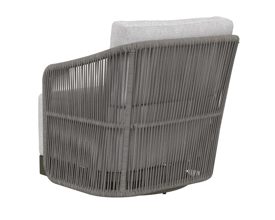 ALLARIZ SWIVEL ARMCHAIR - WARM GREY - GRACEBAY LIGHT GREY by Sunpan