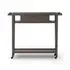 Dorrit Bar Cart In Brown Oak-Honed White Marble-Smooth Black Metal by Four Hands