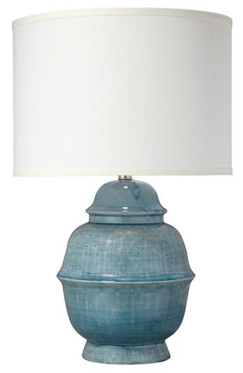 Kaya Ceramic Table Lamp with Linen Shade by Jamie Young