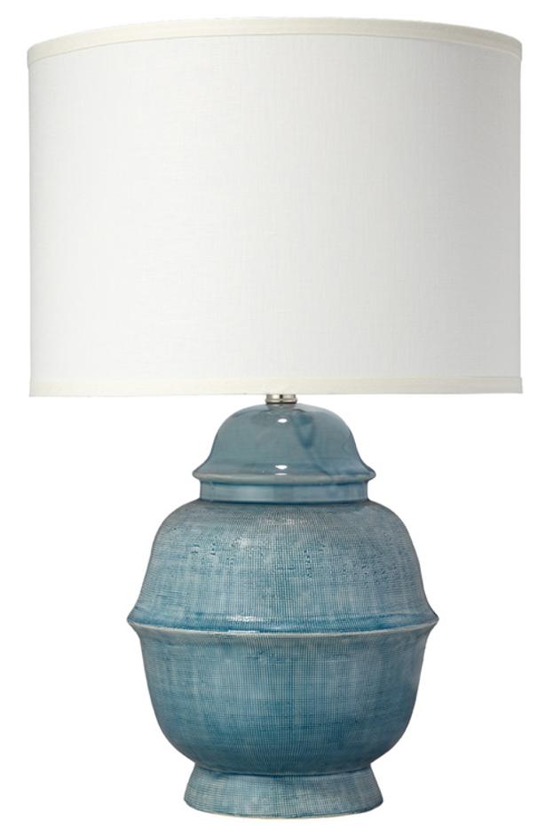 Kaya Ceramic Table Lamp with Linen Shade by Jamie Young