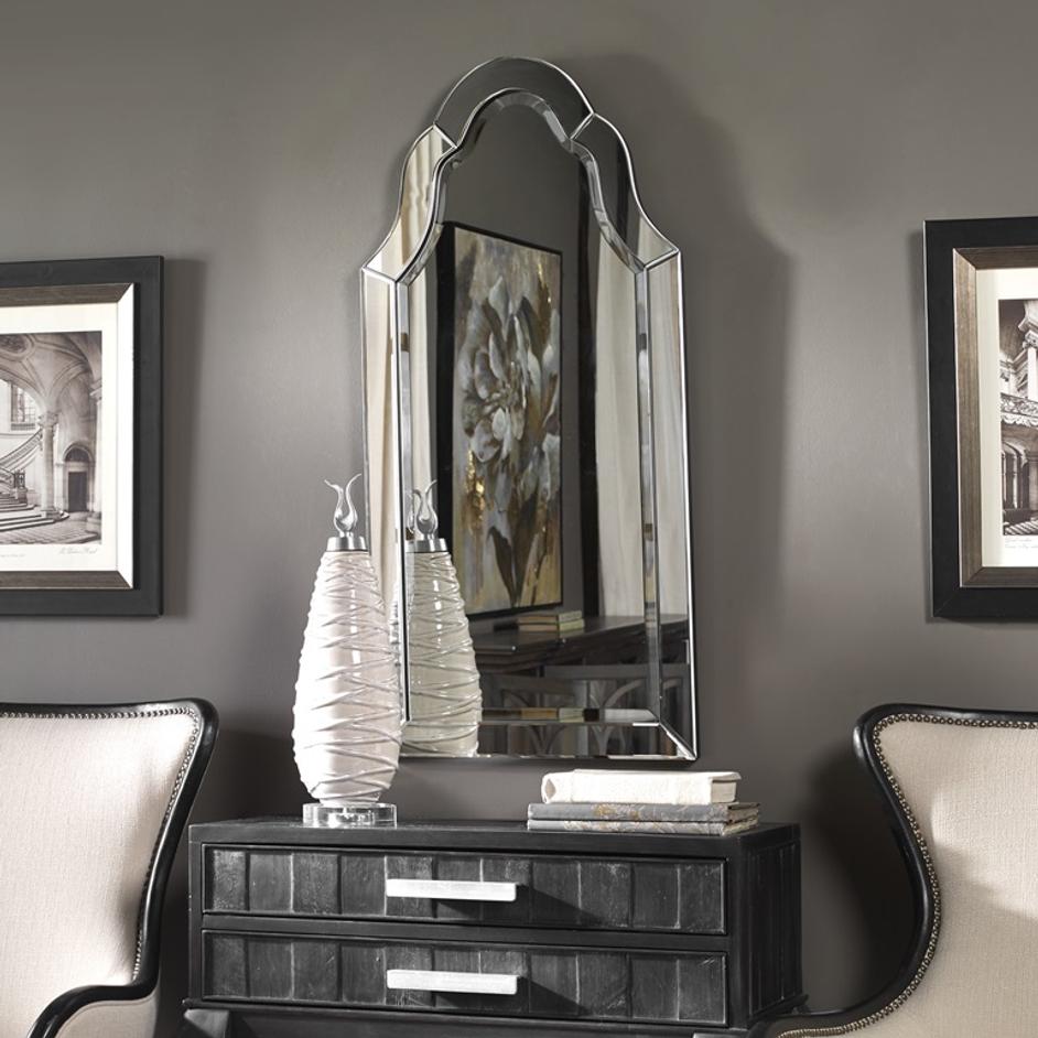 Hovan Frameless Arched Mirror by Uttermost