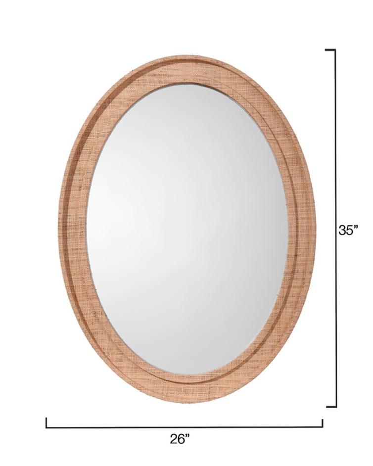 Valley Raffia Oval Wall Mirror, Natural by Jamie Young