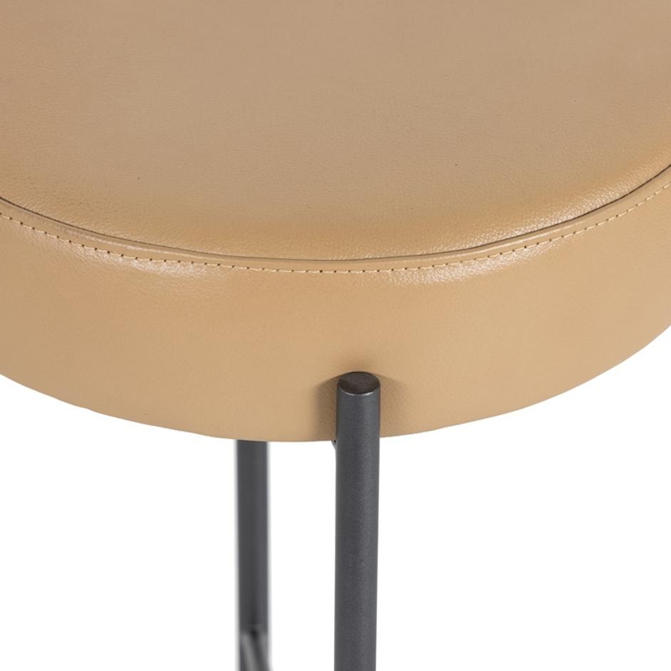 Nocona Stool In Tan Leather In Bar by FOUR HANDS