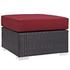 Minerva Outdoor Patio Fabric Square Ottoman In Espresso Red by Modway Furniture