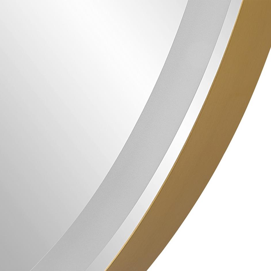 Crofton Lighted Brass Round Mirror by Uttermost