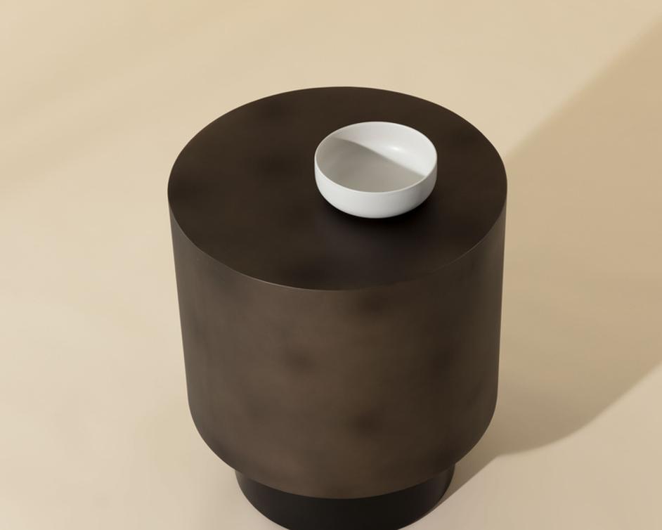 BERNABY END TABLE - GUNMETAL by Sunpan