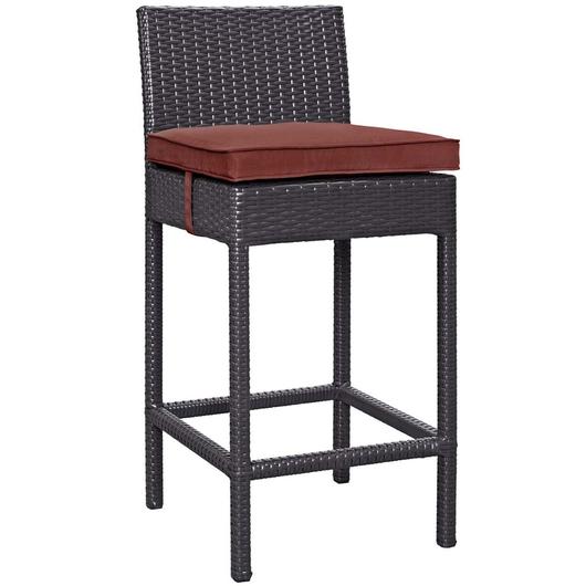 Minerva Outdoor Patio Fabric Bar Stool In Espresso Currant by Modway Furniture