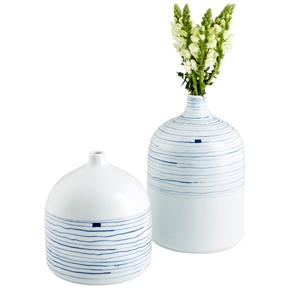 Whirlpool Vase in Blue and White by Cyan Design