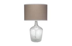Plum Jar Glass Table Lamp with Linen Shade, Clear by Jamie Young