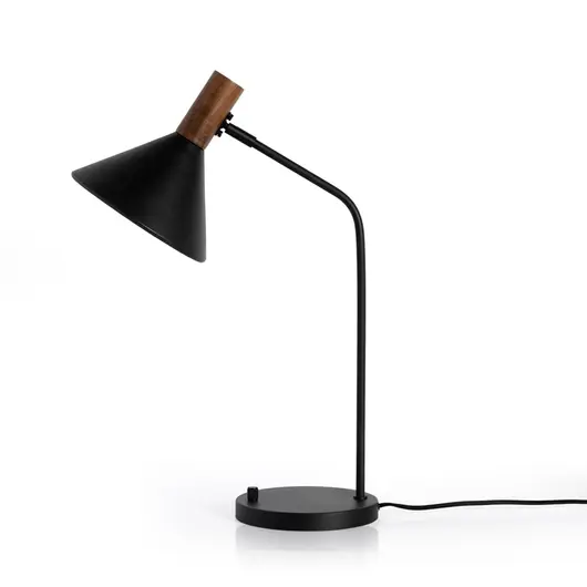 Cullen Task Lamp In Black Leather by FOUR HANDS